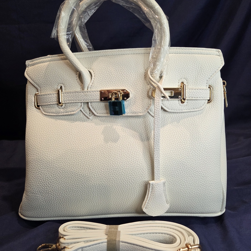 Elegant White Top-Handle Satchel Bag - Picture 6 of 10